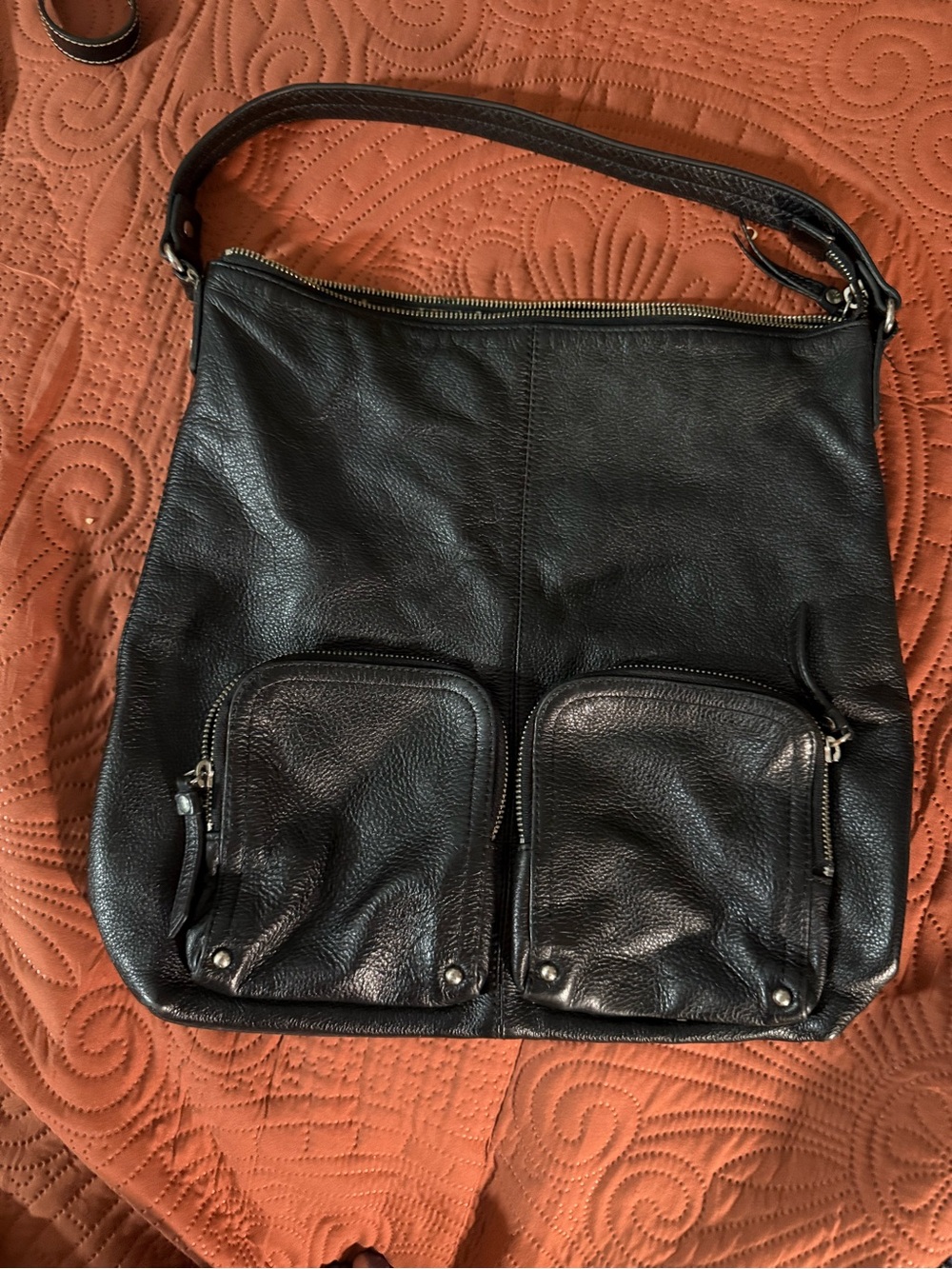 Vintage Black Leather Purse